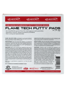 Flame Tech Putty Pads Fire-rated Intumescent Pads is UL classified for 1 and 2 hour gypsum fire-rated wall systems.