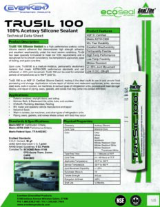 TruSil100 100Percent Acetoxy Silicone Sealant Technical Data pdf