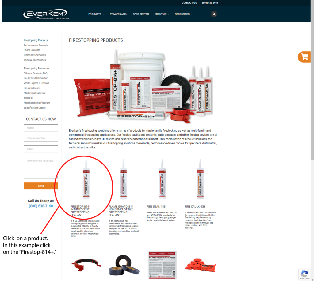 3. firestop products page