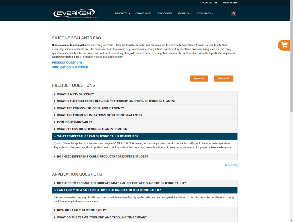 silicone faq page